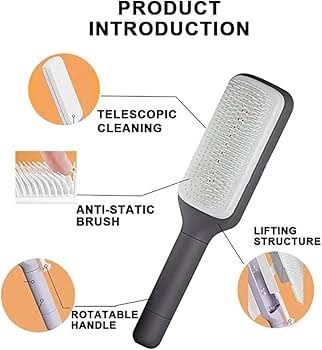 Rotatable Self Hair Cleaning Brush