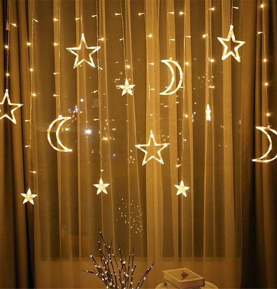 Moon & Star LED Curtain Lights