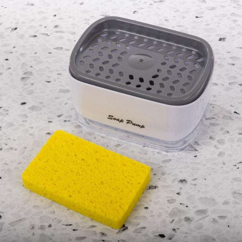 2-in-1 Dish Soap Dispenser with Sponge Holder