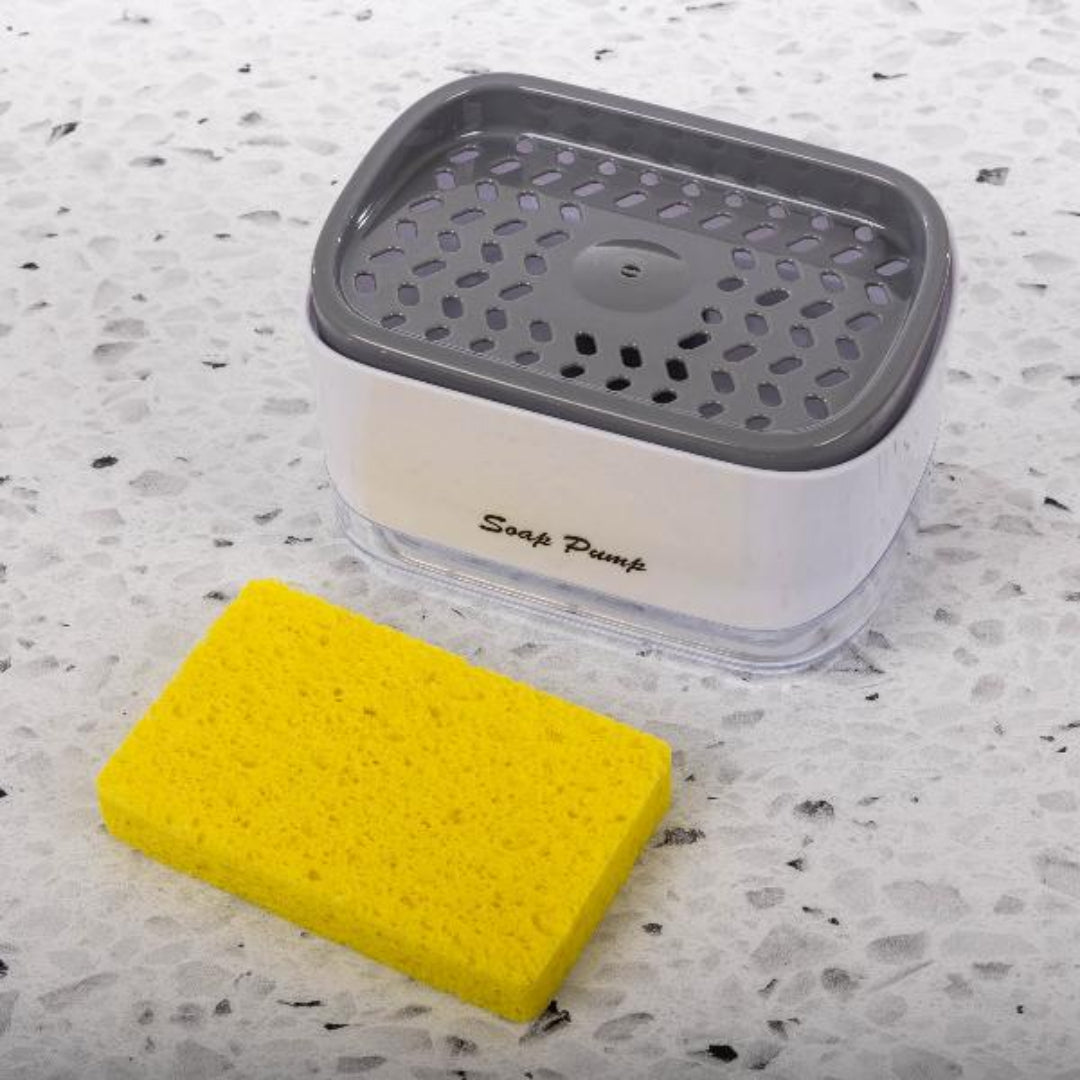 2-in-1 Dish Soap Dispenser with Sponge Holder