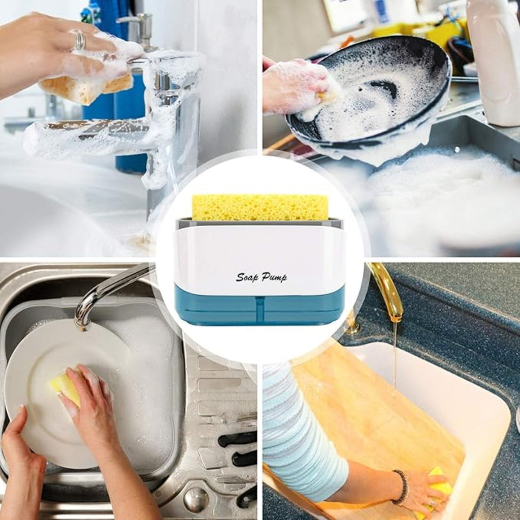 2-in-1 Dish Soap Dispenser with Sponge Holder